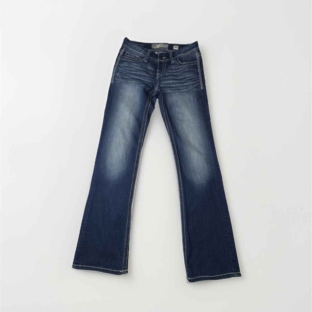 BKE Culture Bootcut Blue Jeans Women's Size 28L Low Rise 29x33 Dark Wash